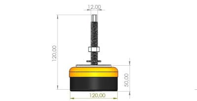 120 Lik M12x1.25 Tezgah Tamponu Federli Statik Boyalı - Görsel 2