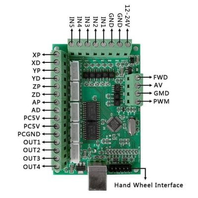 5 Eksen Cnc Usb Kontrol Kartı Mach3 Kart Green - Görsel 2