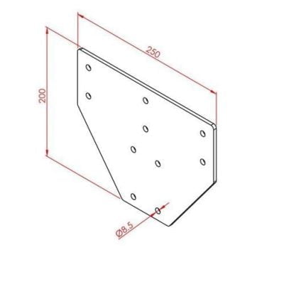 Üç Yönlü Bağlantı Sacı 90X90 K10 Çinko - Görsel 2