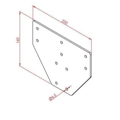 Üç Yönlü Bağlantı Sacı 80X80 K10 Çinko - Görsel 2