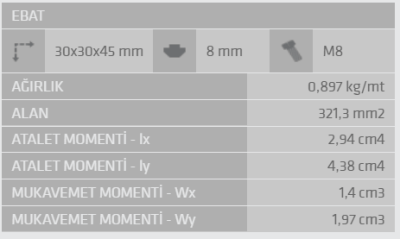 30X30   45 Derece Sigma Profil 8 Kanal Toptan - Görsel 3