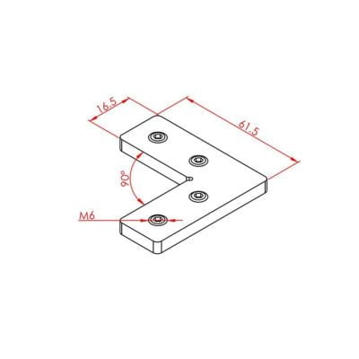 Dereceli Bağlantı Parçaları40X40 90° K10 - Görsel 2