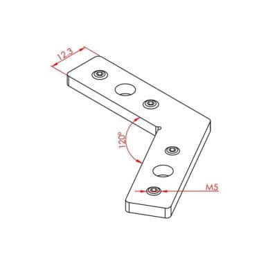 Dereceli Bağlantı Parçaları25X25 120° K6 - Görsel 2