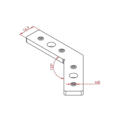 Dereceli Bağlantı Parçaları40X40 135° K10 - Görsel 2