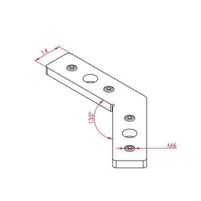 Dereceli Bağlantı Parçaları30X30 135° K8 - Görsel 2