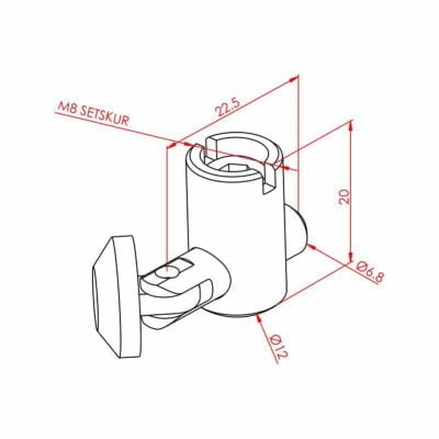 Çektirme Tip Bağlantı Açılı 30X30 Ø12 Tekli - Görsel 2