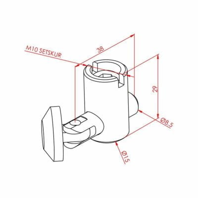 Çektirme Tip Bağlantı Açılı 45X45 Ø17 Lik Tekli - Görsel 2