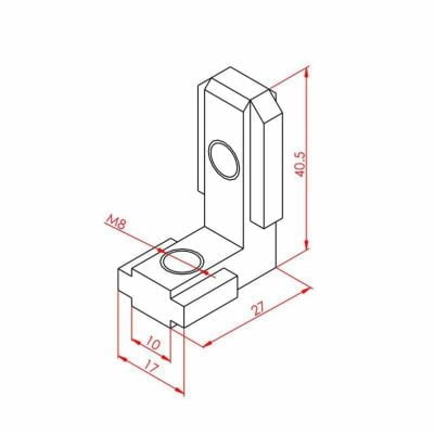 45X45 Gizli Köşe Bağlantı 90° K10 - Görsel 2