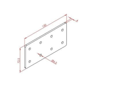 Düz Ek Bağlantı Sacı 40X80 K10 Çinko - Görsel 2