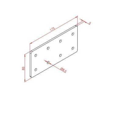 Düz Ek Bağlantı Sacı 45X90 K10 Çinko - Görsel 2