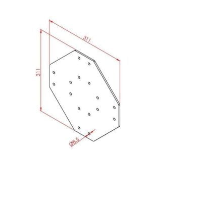 Dört Yönlü Bağlantı Sacı 90X90 K10 Çinko - Görsel 2