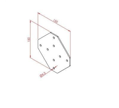 Dört Yönlü Bağlantı Sacı 40X40 K10 Çinko - Görsel 2