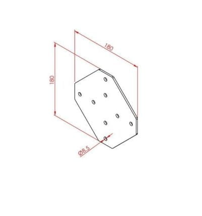 Dört Yönlü Bağlantı Sacı 45X45 K10 Çinko - Görsel 2