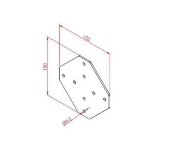 Dört Yönlü Bağlantı Sacı 30X30 K8 Çinko - Görsel 2